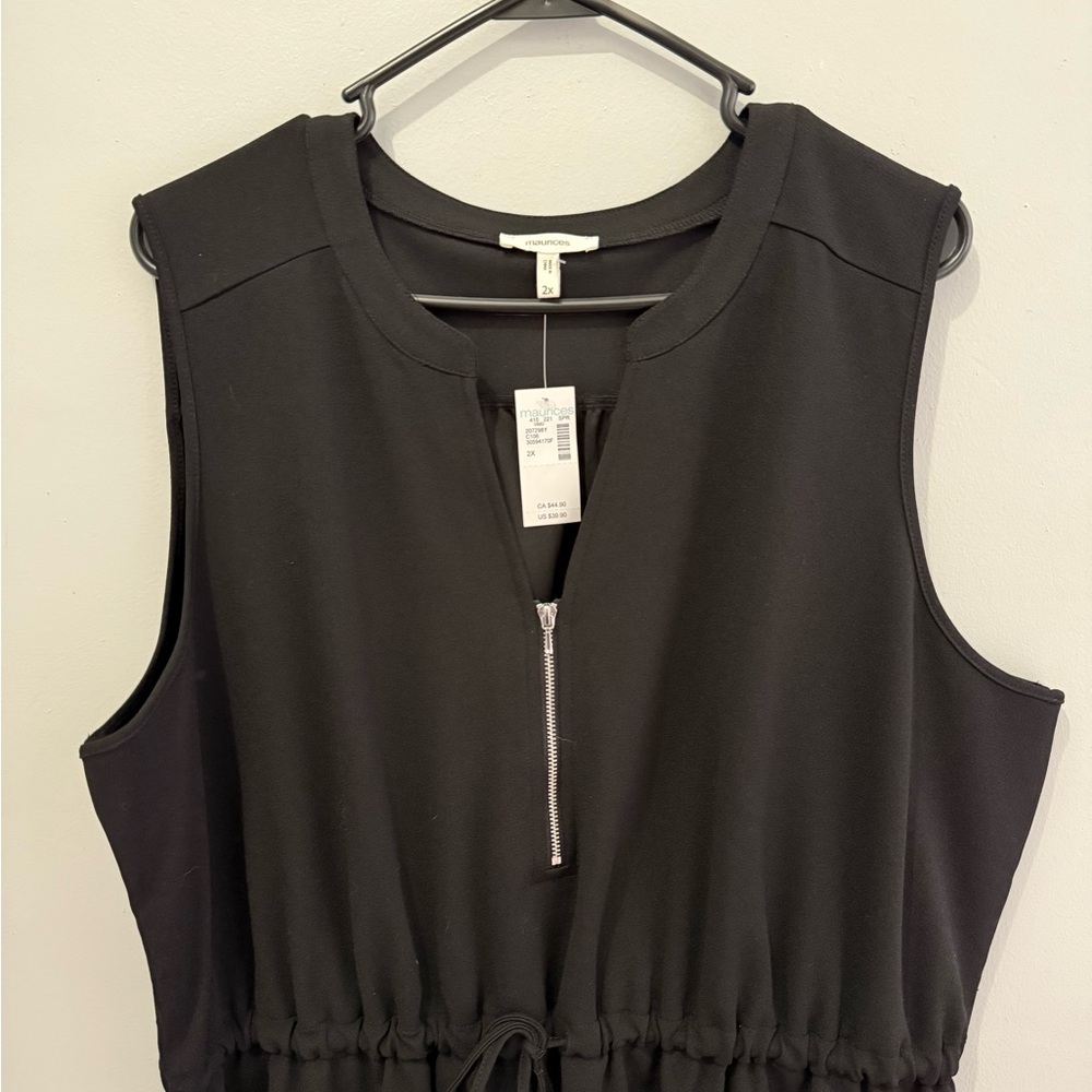Maurices Black Midi Dress with Zipper Detail - Picture 3 of 4